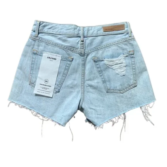 GRLFRND Helena Shorts in Distressed Light Blue SIZE 24 NWT - Picture 6 of 10